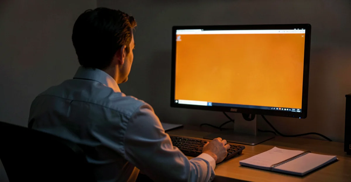 Professional calmly responding to security incident